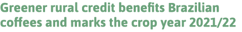Greener rural credit benefits Brazilian coffees and marks the crop year 2021 22
