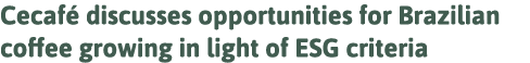 Cecafé discusses opportunities for Brazilian coffee growing in light of ESG criteria